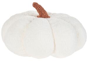 Cuscino di peluche a forma di zucca in tessuto bouclè bianco ⌀ 28 cm decorazione accessorio di halloween Beliani