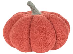 Cuscino di peluche a forma di zucca in tessuto bouclè arancione ⌀ 28 cm decorazione accessorio di halloween Beliani