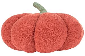 Cuscino di peluche a forma di zucca in tessuto bouclè arancione ⌀ 35 cm decorazione accessorio di halloween Beliani