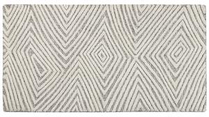 Tappeto bianco e grigio lana 80 x 150 cm tessuto a mano motivo geometrico stile scandinavo soggiorno camera da letto Beliani