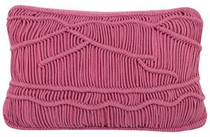 Set di 2 cuscini decorativi in macramè di cotone rosa 30 x 50 cm Corda Boho Retro Decor Accessori Beliani
