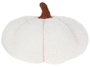 Cuscino di peluche a forma di zucca in tessuto bouclè bianco ⌀ 35 cm decorazione accessorio di halloween Beliani