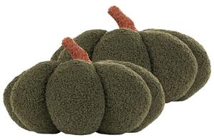 Set 2 cuscini di peluche a forma di zucca in tessuto bouclè verde ⌀ 28 cm decorazione accessorio di halloween Beliani