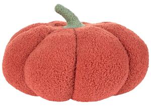 Cuscino di peluche a forma di zucca in tessuto bouclè arancione ⌀ 35 cm decorazione accessorio di halloween Beliani