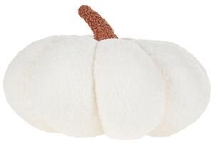 Set 2 cuscini di peluche a forma di zucca in tessuto bouclè bianco ⌀ 28 cm decorazione accessorio di halloween Beliani