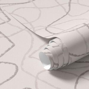 Carta da parati Linee di contorno astratte su uno sfondo chiaro, Parati astratta classici, a01229 : Uwalls.it