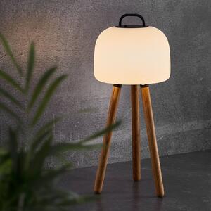 Nordlux Lampada da tavolo LED Kettle Treppiede in legno, paralume 22cm