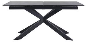 Table allungabile da pranzo in ceramica nera e metallo L168-210 cm MELZA