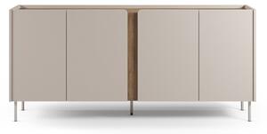 Cassettiera effetto rovere in colore crema-naturale 180x82x40 cm Lucile - Marckeric
