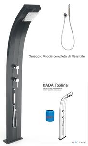 Doccia Per Esterni in Alluminio a Riscaldamento Solare Serbatoio 30 lt Arkema DADA 340 Dimensioni 26x12x h 224 cm - peso 18,5 kg ,Trattamento anticorrosione Verniciatura Antracite