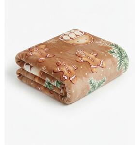 Coperta marrone a tema natalizio 150x200 cm Vánoční pohoda – My House