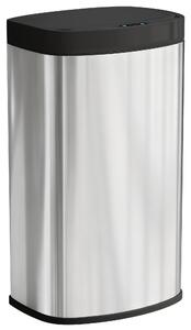 HOMCOM Pattumiera da cucina automatica con coperchio a chiusura morbida, 55 L in acciaio inossidabile, 38x28,5x69 cm, argento | Aosom Italy