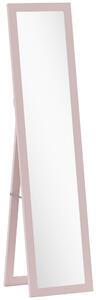 HOMCOM Specchio a Figura Intera con con Cornice in MDF Inclinato o Appeso Rosa Perla, 37x3.8x157 cm, Rosa | Aosom Italy