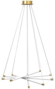 HOMCOM Lampada da soffitto con 5 tubi luminosi regolabili per soggiorno, sala da pranzo e cucina, 82x82x124 cm, oro e bianco | Aosom Italy