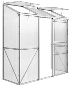 Outsunny Serra da Giardino Addossata in Policarbonato e Alluminio, Grondaie, Finestre a Tetto, 192x68x196cm, Trasparente | Aosom Italy