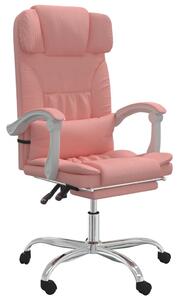 Sedia da ufficio VidaXL con funzione reclinabile in Pelle finta rosa