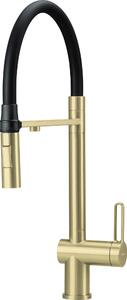 Miscelatore da cucina Gold con filtro e bocca flessibile, acciaio 304