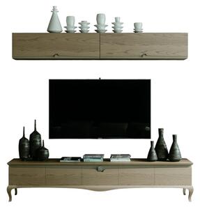 MOBILI 2G - MOBILE PORTA TV IN LEGNO CON PENSILE IN FRASSINO L.247 P.50