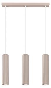 Lampada a sospensione KARBON 3L taupe 3xGU10 10W alluminio 98x6.5x45cm Sollux Lighting