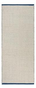 Passatoia blu/beige in lana tessuta a mano 80x170 cm Lenu – noo.ma