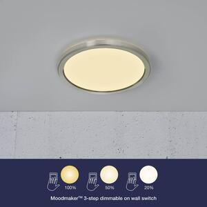 Lampada da soffitto Oja Ø 30 cm con dimmer moodmaker a 3 livelli 3000/4000k bianco/cromo