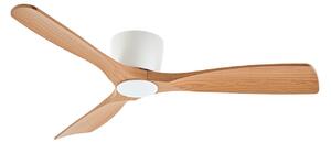 Ventilatore da soffitto LED Moneno Bianco/Legno Lucande, Moneno, dimmerabile, Legno, Soggiorno, Metallo, Moderno