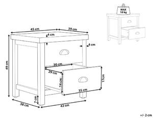 Cassettiera legno chiaro e argento 79 x 39 cm CLIO 