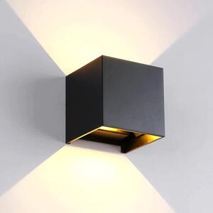 LUMILED lampada da parete per esterni Lampada da parete per esterni luce da giardino terrazza IP65 nero rotondo impermeabile alluminio 230V 2x 3W bianco neutro 4000K orientabile