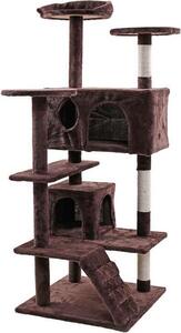 Tiragraffi per gatti Tiragraffi per gatti 130 cm XL Albero da arrampicata Albero da gioco Marrone