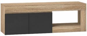 HOMCOM Mobile TV Moderno 60" max con Armadietto 2 Ante e Ripiano Aperto, 140x40x48 cm, Nero e color Legno | Aosom Italy