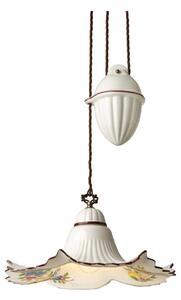 2260 SOSPENSIONE SALISCENDI D39 CM IN TERRACOTTA DECORATA PIATTO DECORATO CON FRUTTA MADE IN ITALY