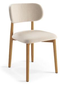 ALMO Beige (tessuto Apia 453) / telaio in rovere laccato – SEDIA IN LEGNO PER SOGGIORNO / SALA DA PRANZO / CUCINA RETRÒ