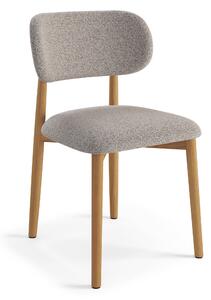 ALMO Beige Caffelatte (Monza 60) / telaio in rovere laccato – SEDIA IN LEGNO BOUCLÉ PER SOGGIORNO SALA DA PRANZO RETRÒ
