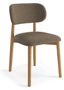 ALMO Marrone Taupe (tessuto Monza 40) / telaio in rovere laccato – SEDIA IN LEGNO PER SOGGIORNO / SALA DA PRANZO / CUCINA RETRÒ