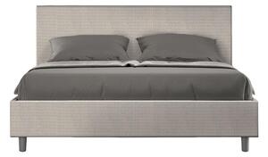 Letto matrimoniale ADELE con testata e Letto imbottiti, tessuto Labirinto 1 dimensioni 160x190 cm effetto Labirinto colore bianco