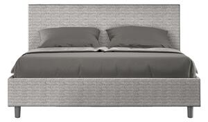 Letto matrimoniale ADELE con testata e Letto imbottiti, tessuto Aragona, dimensioni 160x190 cm effetto Labirinto colore bianco