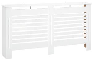 Copritermosifone a Doghe 172x19x81 cm con Ripiano Portaoggetti in MDF Bianco