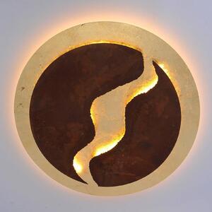 Paul Neuhaus Plafoniera LED Nevis rotonda, Ø 50 cm, marrone-oro