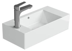 Lavabo a muro Pure 2.0 per bagno degli ospiti, con foro per rubinetto a sinistra