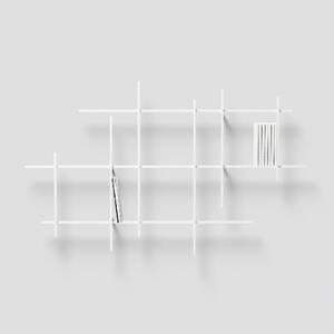 Pezzani Libreria da parete orizzontale di design moderno Libra Acciaio Inox Grigio Ardesia Librerie da Parete