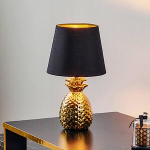 Reality Leuchten Lampada da tavolo di ceramica Pineapple nero-oro