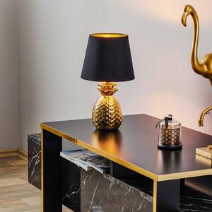 Reality Leuchten Lampada da tavolo di ceramica Pineapple nero-oro