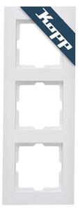 Kopp ATHENIS Cornice tripla in bianco artico opaco – 8,6 x 22,8 cm – Cornice per prese e interruttori – Elegante cornice per prese in resina sintetica opaca