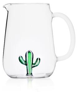 Ichendorf Brocca in vetro decorazione con cactus all'interno Desert Plant Vetro Verde
