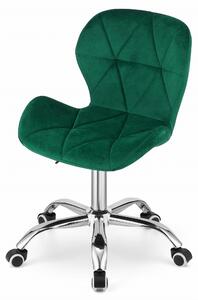 Sedia da scrivania girevole imbottita - Velluto - Motivo geometrico - Base cromata - Altezza regolabile - Con rotelle