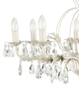 ONLI - Lampadario a catena TERESA 8xE14/6W/230V crema/patina
