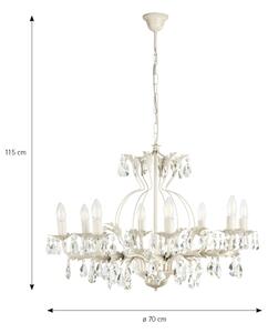 ONLI - Lampadario a catena TERESA 8xE14/6W/230V crema/patina