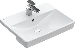 Villeroy & Boch Avento - Lavabo semincasso 550x440 mm, con troppopieno, foro per miscelatore, CeramicPlus, bianco pietra 4A0655RW
