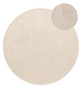 Tappeto rotondo colore naturale chiaro in lana tessuto a mano ø 150 cm Calmio – Hanse Home