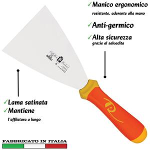 Spatola per pizza inox dim 1012 cm Manici in polipropilene gomma antiscivolo atossici. trattamento germicida. adatto lavasto